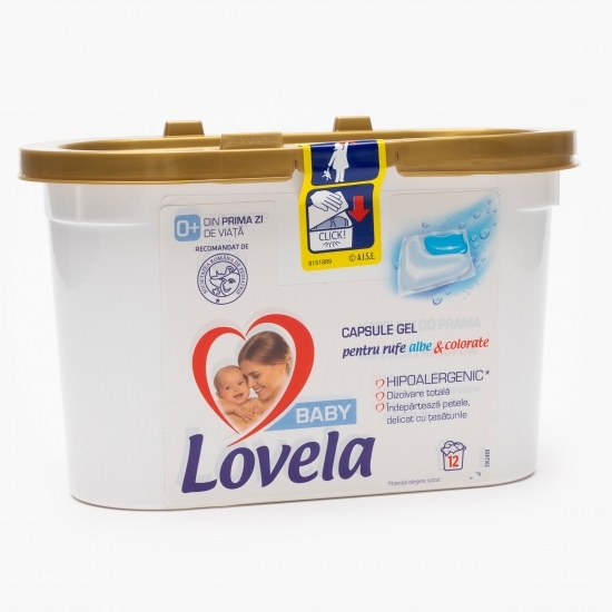 Detergent de rufe capsule pentru haine albe și colorate, 12 spălări