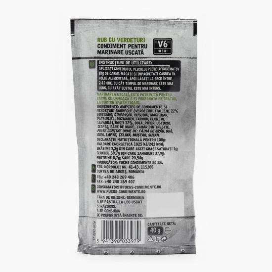 Condiment pentru marinare uscată cu verdețuri 40g