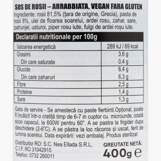 Sos de roșii Arrabbiata 400g
