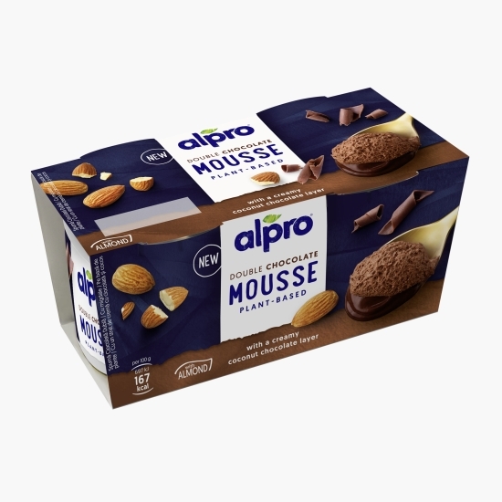 Mousse cu migdale, strat de cremă de ciocolată și cocos  2x70g