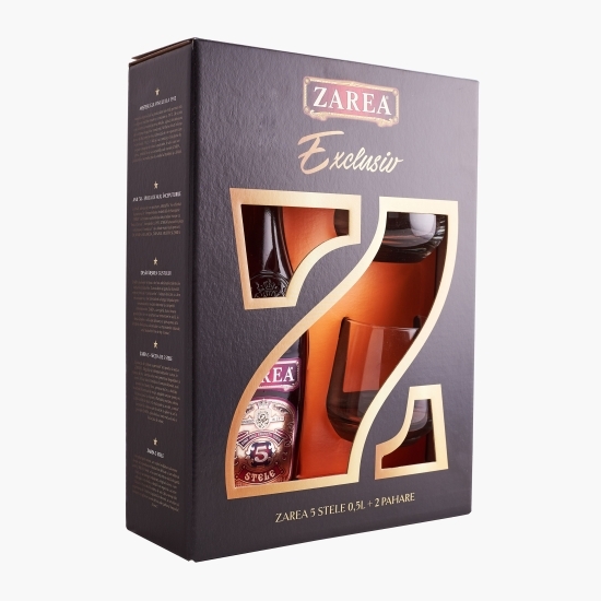 Băutură spirtoasă 5 Stele, 37.5%, 0.5l + 2 pahare