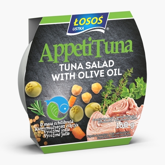 Salată mediteraneană cu ton și legume în ulei de măsline 160g