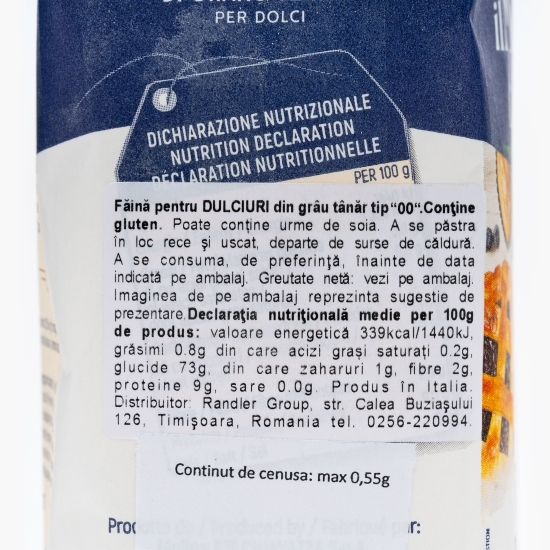 Făină tip 00 pentru dulciuri, din grâu tânăr 1kg