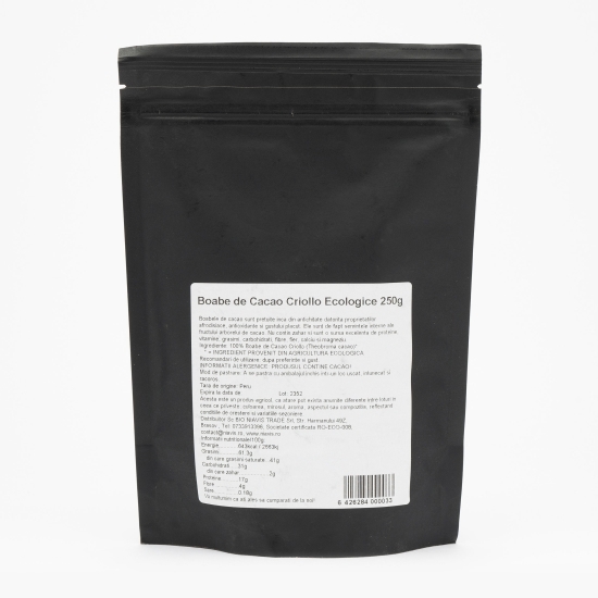 Boabe de cacao Criollo ecologice 250g