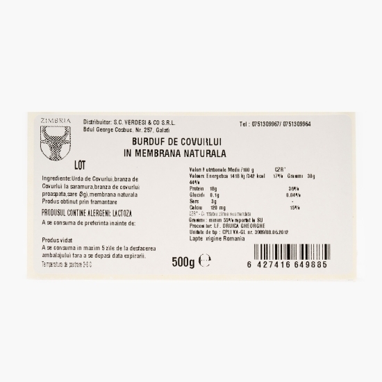 Burduf de Covurlui în membrană naturală 500g