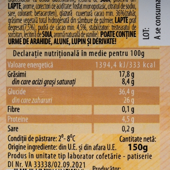 Mini eclere cu glazură de cacao 6 buc. 150g