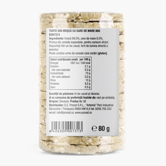 Turte din hrișcă cu sare de mare 80g