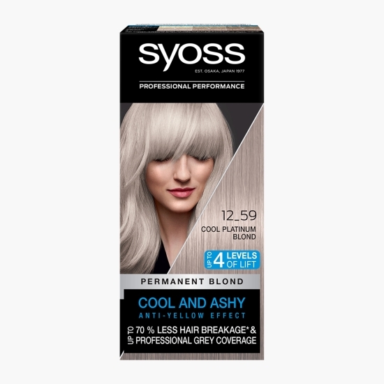 Vopsea de păr permanentă Cool and Ashy, 12-59 blond rece platinum, 115ml
