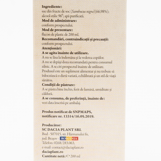 Elixir fructe de soc tinctură 200ml