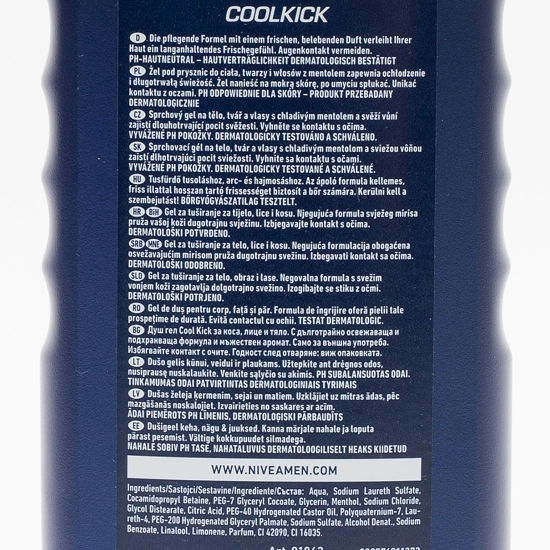 Gel de duș pentru bărbați Men Cool Kick 0.5l