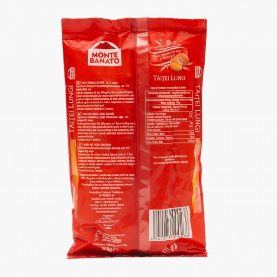 Paste făinoase cu ouă, artizanale, tăiței lungi 200g