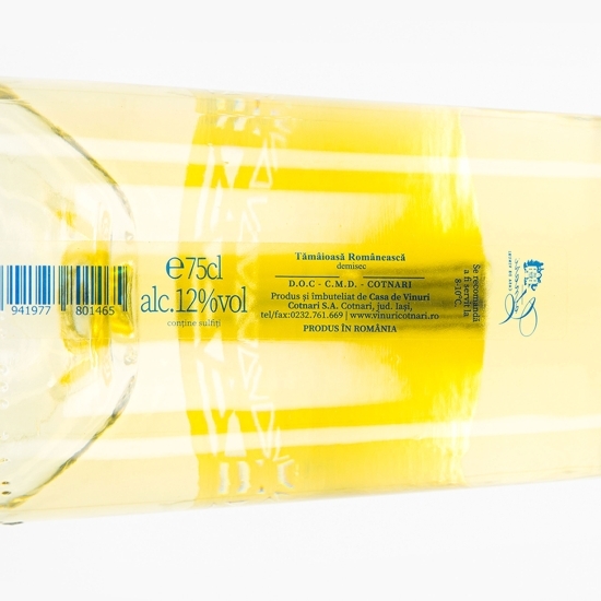 Vin alb demisec Euforia Tămâioasă Românească, 12%, 0.75l