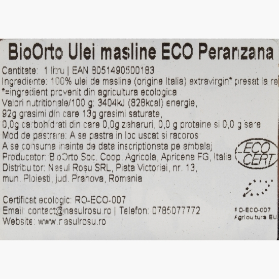 Ulei măsline extravirgin eco Peranzana 1l