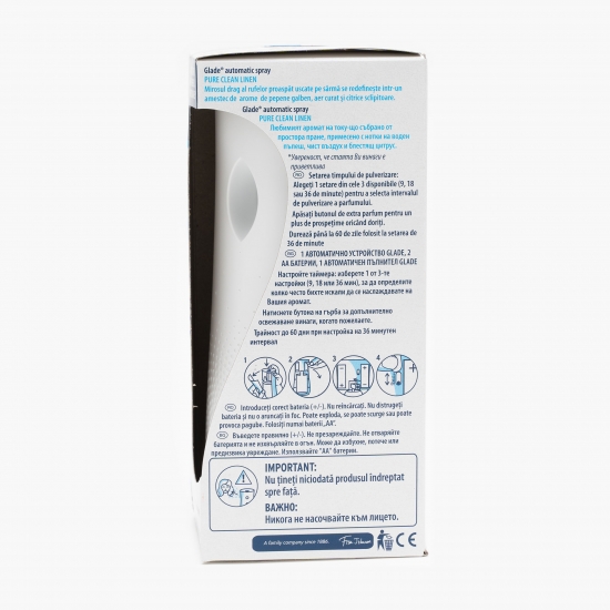 Odorizant automatic spray pentru cameră Pure Clean Linen 269ml