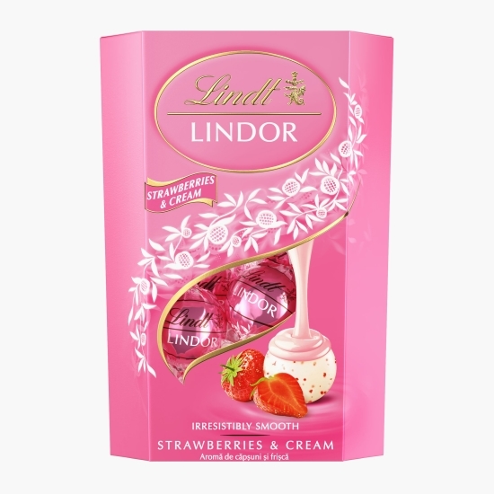 Bomboane cu ciocolată albă și căpșuni, 17 buc, 200g