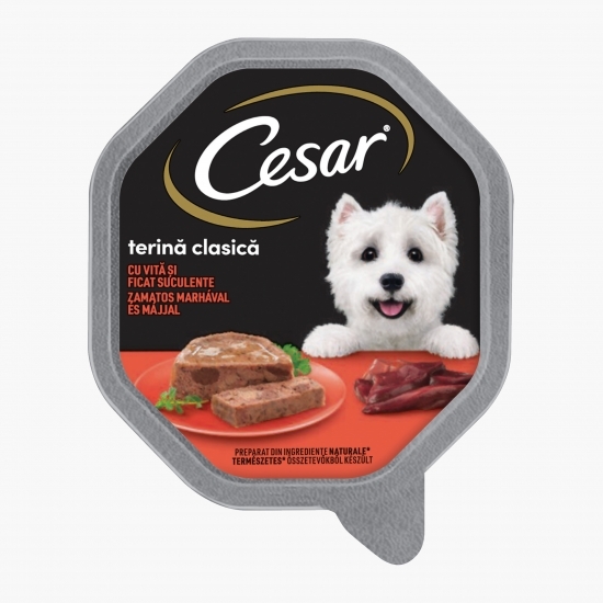 Hrană umedă pentru câini adulți, 150g, cu vită și ficat