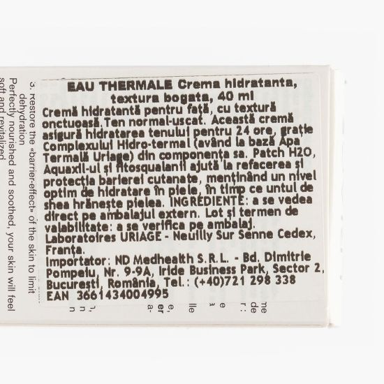 Cremă hidratantă Eau Thermale Rich Water Cream 40ml
