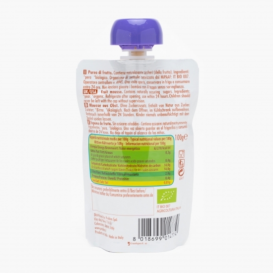 Piure de pară eco 100g