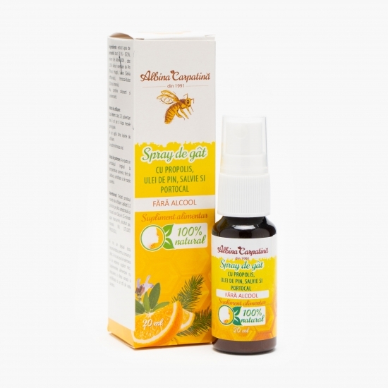 Spray de gât cu propolis, pin, salvie și portocal 20ml