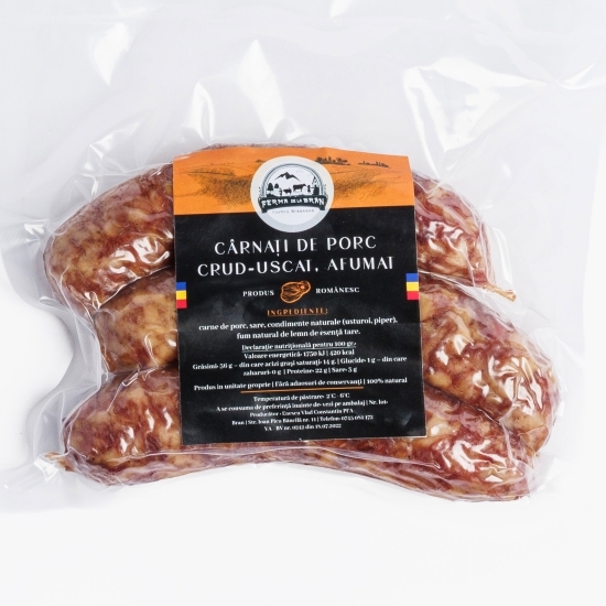 Cârnați de porc afumați, crud-uscați 300g