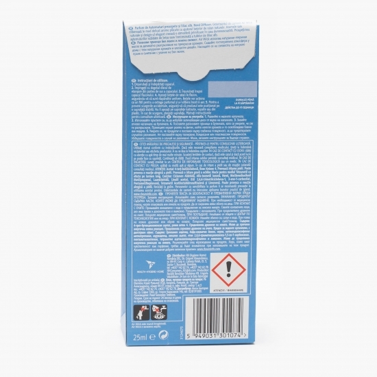 Odorizant bețișoare de ratan „așternuturi proaspete” și liliac alb 25ml