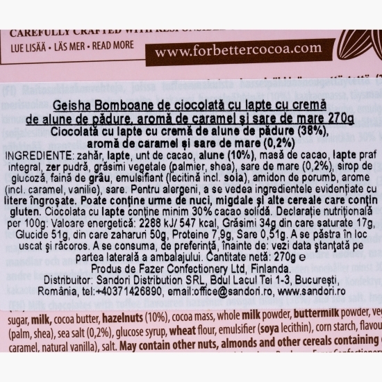 Bomboane de ciocolată cu alune și caramel sărat 270g