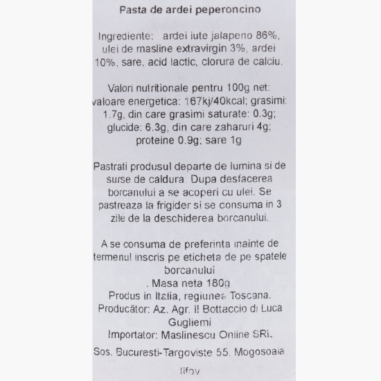 Măslinescu - Cremă de ardei Jalapeno 180g