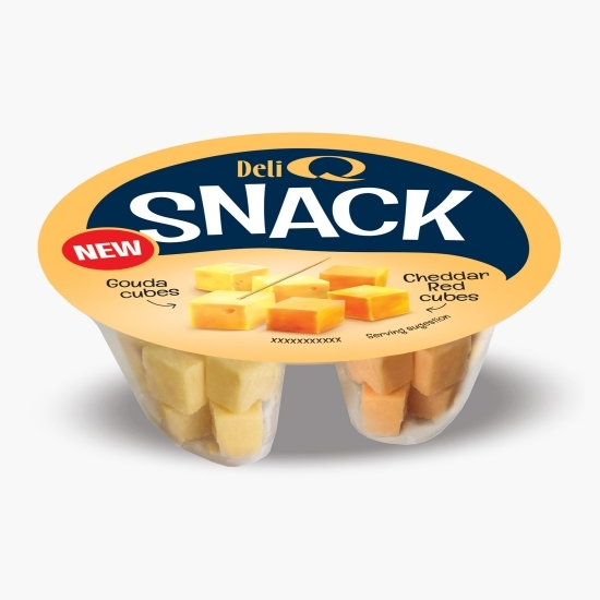 Snack cuburi de brânză gouda și cheddar roșu 100g