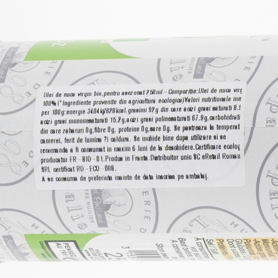 Ulei de nucă virgin eco pentru asezonat 0.25l