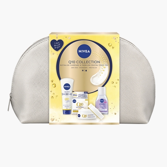 Set cadou: Cremă anti-rid Q10 de zi SPF 15 50ml + Apă micelară pentru ten sensibil 100ml + Cremă de mâini Q10 Firming 100ml 