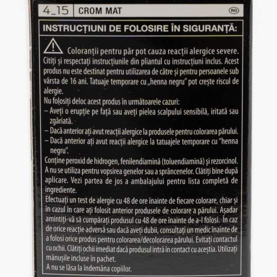 Vopsea de păr permanentă Professional Performance 4-15 crom mat, 115ml