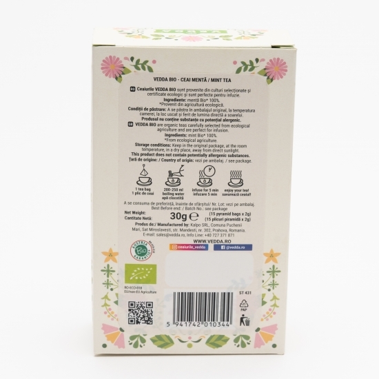 Ceai mentă eco 15x2g