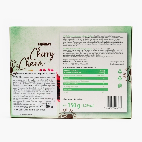 Praline de ciocolată cu cireșe în alcool Cherry Charm 150g