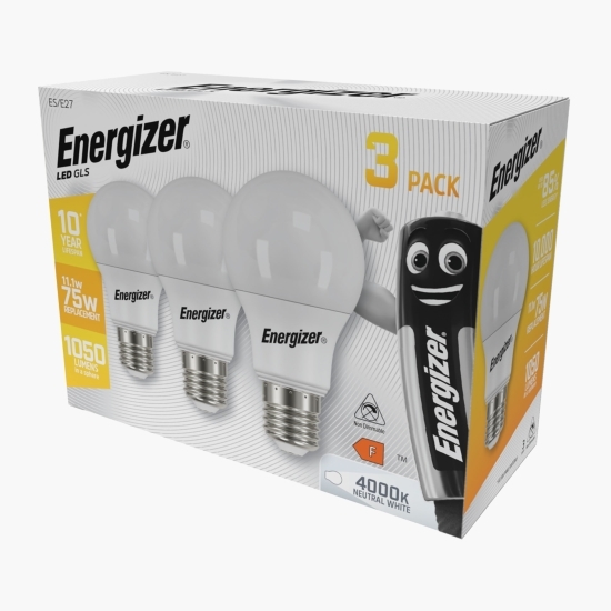 Becuri LED GLS (glob) 11.1W E27, 1060lm, 4000k, 3 buc