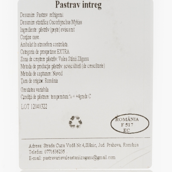 Păstrăv eviscerat 1kg