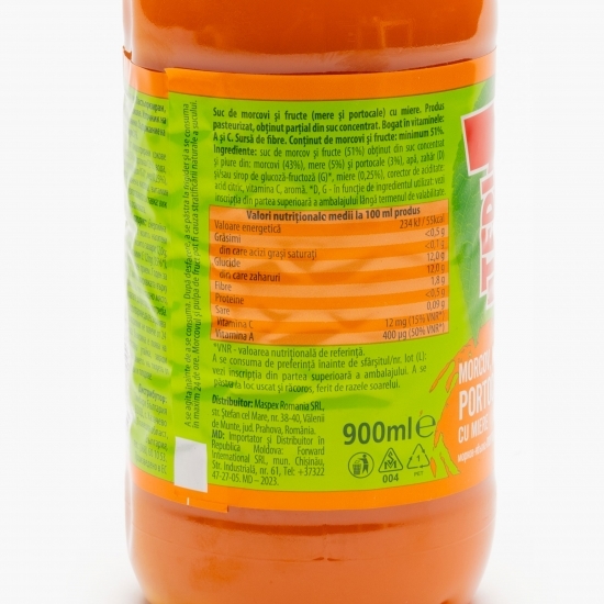 Suc de morcov, măr, portocală 0.9l