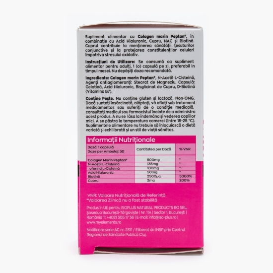 Complex colagen și acid hialuronic cu biotină 30 capsule