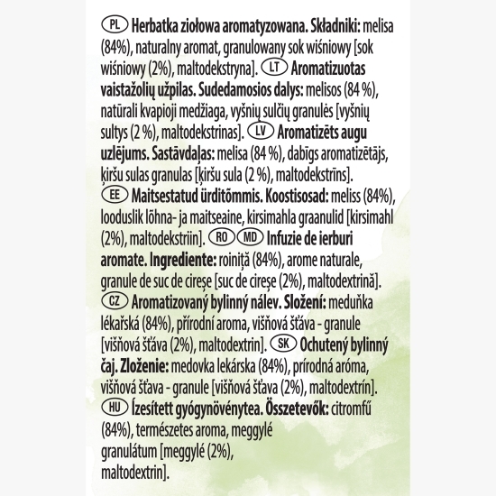 Ceai Melissa cu aromă de cireșe, 20 plicuri