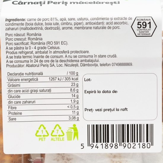 Cârnați măcelărești de porc 600g