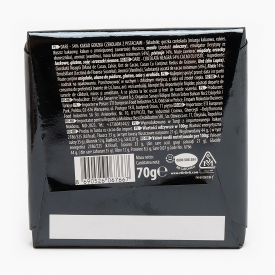 Ciocolată neagră cu fistic 70g 