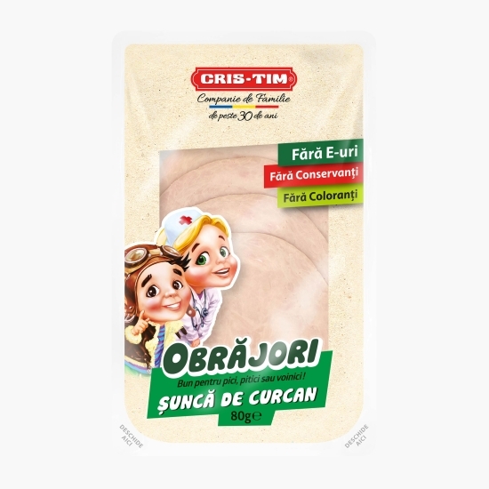 Șuncă de curcan Obrăjori 80g