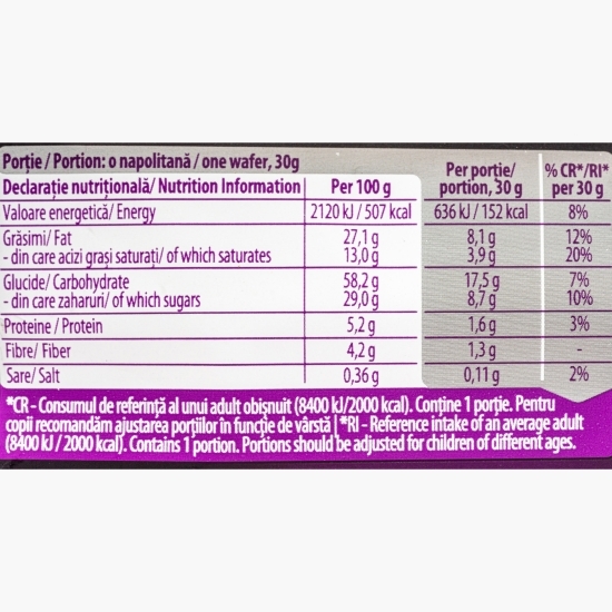 Napolitană cu gust intens de cacao Noir 30g