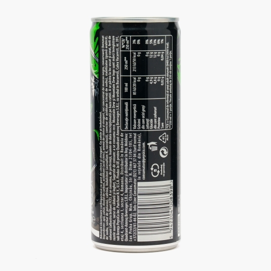 Băutură răcoritoare carbogazoasă cu gust de citrice și struguri Pitch Black, doză 250ml