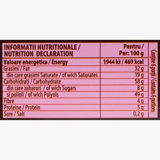 Ciocolată albă cu căpșuni, fără zahăr adăugat 75g