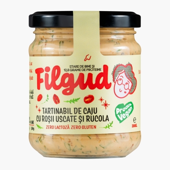 Cremă tartinabilă de caju cu roșii uscate și rucola 200g