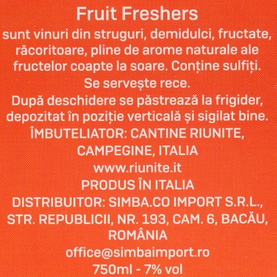 Pachet Vin rose Lambrusco, 8%, 0.75 + Vin frizant Fruit Freshers Peach Rosehip, 7%, 0.75l