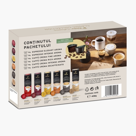 Pachet capsule cafea Cafissimo Classic Collection, 6 arome, 60 băuturi, 436g