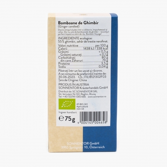 Bomboane de ghimbir eco 75g 