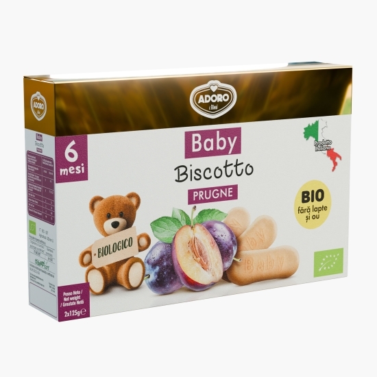 Biscuiți eco pentru copii, cu prune, +6 luni, 250g