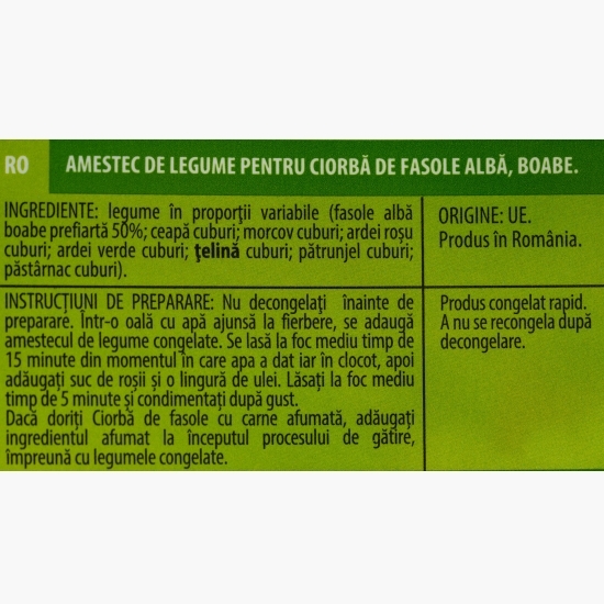 Amestec de legume pentru ciorbă de fasole albă boabe, 400g